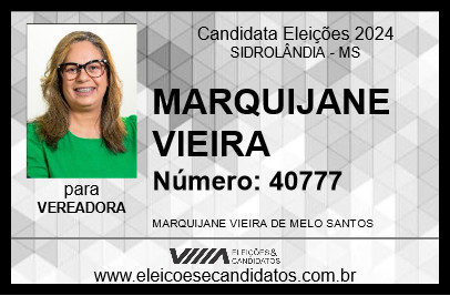 Candidato MARQUIJANE VIEIRA 2024 - SIDROLÂNDIA - Eleições