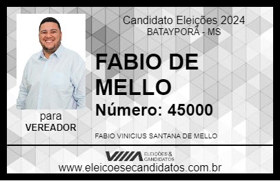 Candidato FABIO DE MELLO 2024 - BATAYPORÃ - Eleições