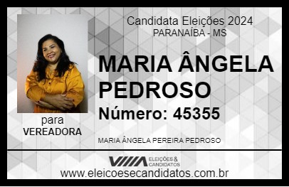 Candidato MARIA ÂNGELA PEDROSO 2024 - PARANAÍBA - Eleições