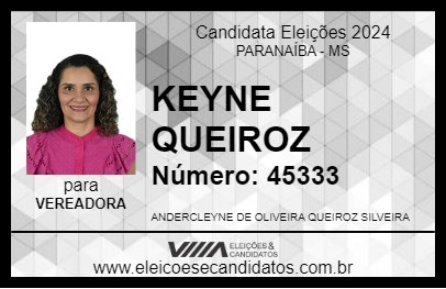 Candidato KEYNE QUEIROZ 2024 - PARANAÍBA - Eleições