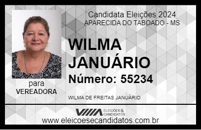 Candidato WILMA JANUÁRIO 2024 - APARECIDA DO TABOADO - Eleições