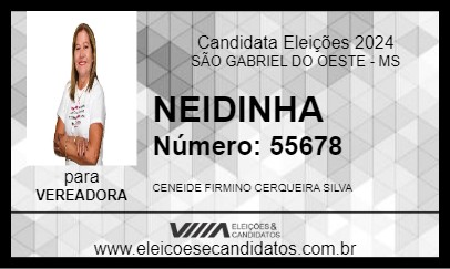 Candidato NEIDINHA 2024 - SÃO GABRIEL DO OESTE - Eleições