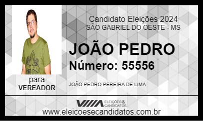 Candidato JOÃO PEDRO 2024 - SÃO GABRIEL DO OESTE - Eleições