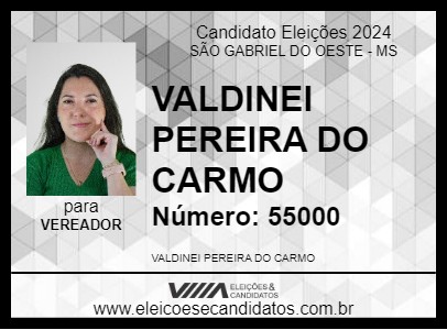 Candidato VALDINEI PEREIRA DO CARMO 2024 - SÃO GABRIEL DO OESTE - Eleições