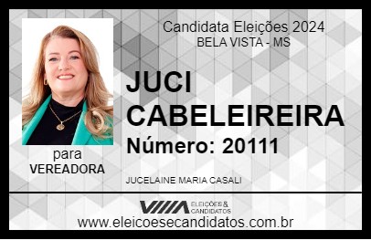 Candidato JUCI CABELEIREIRA 2024 - BELA VISTA - Eleições