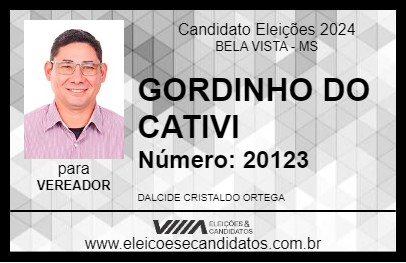 Candidato GORDINHO DO CATIVI 2024 - BELA VISTA - Eleições