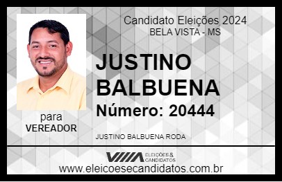 Candidato JUSTINO BALBUENA 2024 - BELA VISTA - Eleições