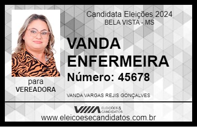 Candidato VANDA ENFERMEIRA 2024 - BELA VISTA - Eleições