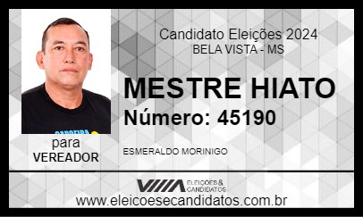 Candidato MESTRE HIATO 2024 - BELA VISTA - Eleições