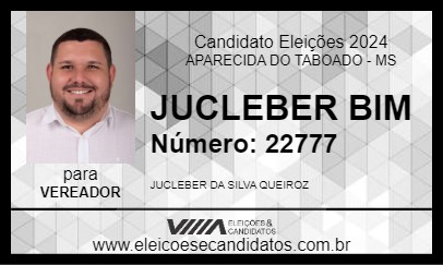 Candidato JUCLEBER BIM 2024 - APARECIDA DO TABOADO - Eleições