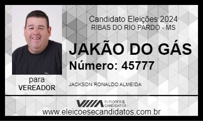 Candidato JAKÃO DO GÁS 2024 - RIBAS DO RIO PARDO - Eleições