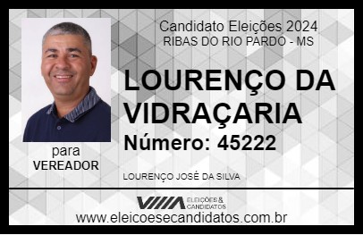 Candidato LOURENÇO DA VIDRAÇARIA 2024 - RIBAS DO RIO PARDO - Eleições