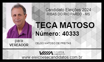 Candidato TECA MATOSO 2024 - RIBAS DO RIO PARDO - Eleições