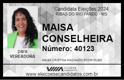 Candidato MAISA CONSELHEIRA 2024 - RIBAS DO RIO PARDO - Eleições