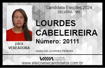 Candidato LOURDES CABELEIREIRA 2024 - SELVÍRIA - Eleições