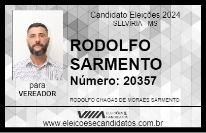 Candidato RODOLFO SARMENTO 2024 - SELVÍRIA - Eleições