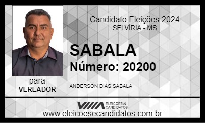 Candidato SABALA 2024 - SELVÍRIA - Eleições