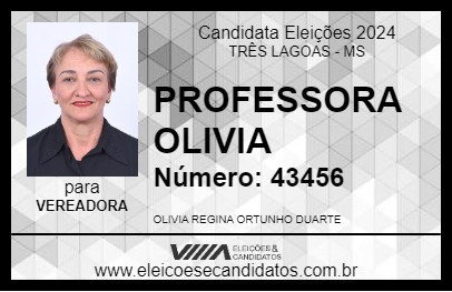 Candidato PROFESSORA OLIVIA 2024 - TRÊS LAGOAS - Eleições