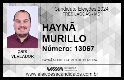 Candidato HAYNÃ MURILLO 2024 - TRÊS LAGOAS - Eleições