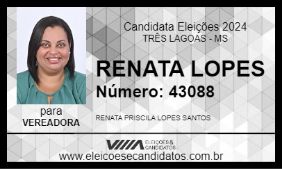 Candidato RENATA LOPES 2024 - TRÊS LAGOAS - Eleições