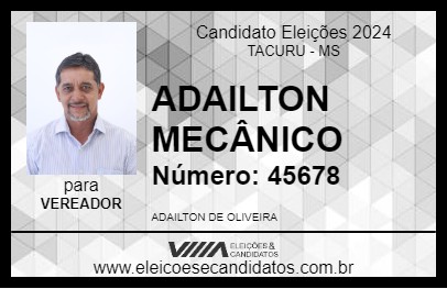 Candidato ADAILTON MECÂNICO 2024 - TACURU - Eleições