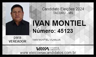 Candidato IVAN MONTIEL 2024 - TACURU - Eleições