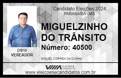 Candidato MIGUELZINHO 2024 - PARANAÍBA - Eleições