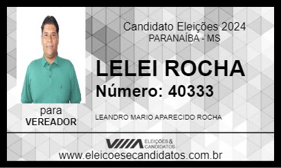 Candidato LELEI ROCHA 2024 - PARANAÍBA - Eleições