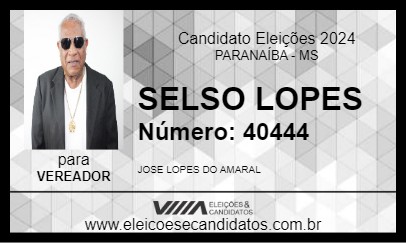 Candidato SELSO LOPES 2024 - PARANAÍBA - Eleições