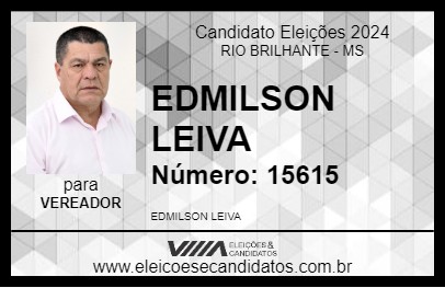 Candidato EDMILSON LEIVA 2024 - RIO BRILHANTE - Eleições