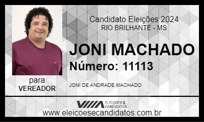 Candidato JONI MACHADO 2024 - RIO BRILHANTE - Eleições