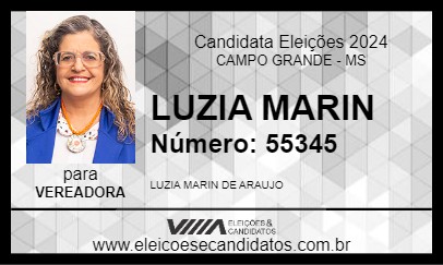 Candidato LUZIA MARIN 2024 - CAMPO GRANDE - Eleições