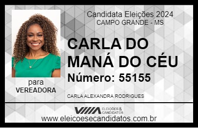 Candidato CARLA DO MANÁ 2024 - CAMPO GRANDE - Eleições