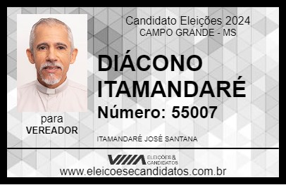 Candidato DIÁCONO ITAMANDARÉ 2024 - CAMPO GRANDE - Eleições