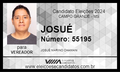 Candidato JOSUÉ 2024 - CAMPO GRANDE - Eleições