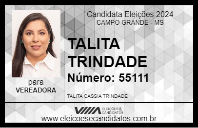 Candidato TALITA TRINDADE 2024 - CAMPO GRANDE - Eleições