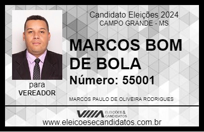 Candidato MARCOS BOM DE BOLA 2024 - CAMPO GRANDE - Eleições