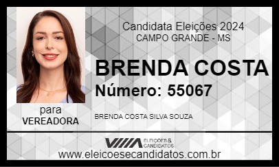 Candidato BRENDA COSTA 2024 - CAMPO GRANDE - Eleições