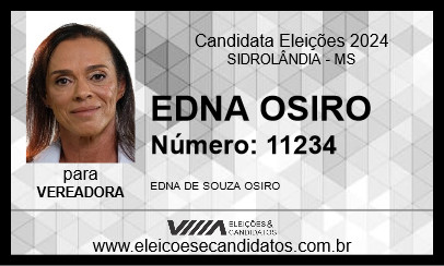 Candidato EDNA OSIRO 2024 - SIDROLÂNDIA - Eleições