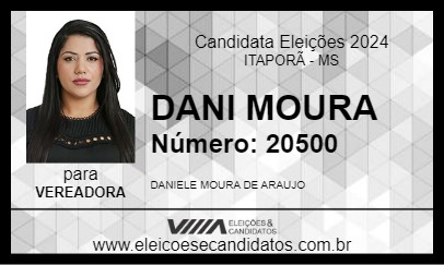 Candidato DANIELE MOURA 2024 - ITAPORÃ - Eleições