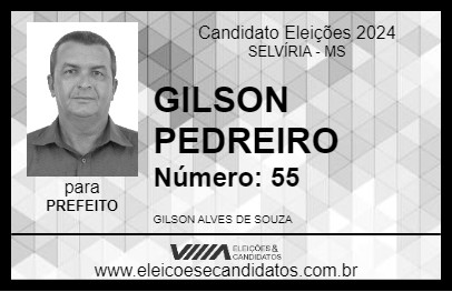 Candidato GILSON PEDREIRO 2024 - SELVÍRIA - Eleições