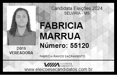 Candidato FABRICIA MARRUÁ 2024 - SELVÍRIA - Eleições