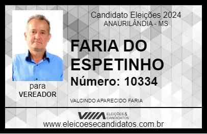 Candidato FARIA DO ESPETINHO 2024 - ANAURILÂNDIA - Eleições