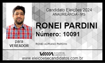 Candidato RONEI PARDINI 2024 - ANAURILÂNDIA - Eleições