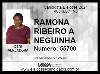 Candidato RAMONA RIBEIRO A NEGUINHA 2024 - ROCHEDO - Eleições