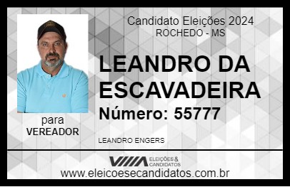 Candidato LEANDRO DA ESCAVADEIRA 2024 - ROCHEDO - Eleições