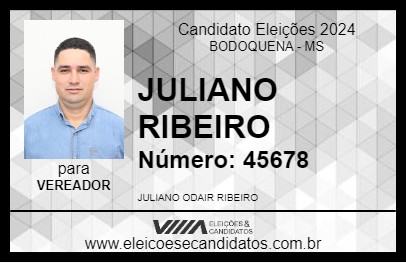 Candidato JULIANO RIBEIRO 2024 - BODOQUENA - Eleições