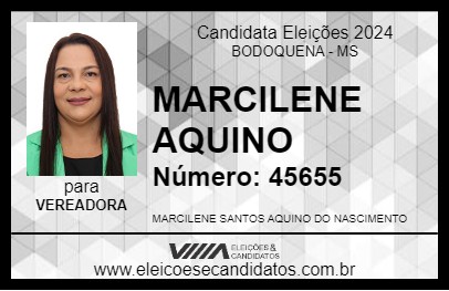 Candidato MARCILENE AQUINO 2024 - BODOQUENA - Eleições