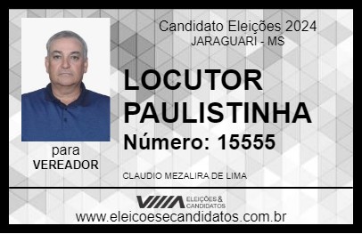 Candidato LOCUTOR PAULISTINHA 2024 - JARAGUARI - Eleições