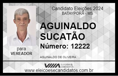 Candidato AGUINALDO SUCATÃO 2024 - BATAYPORÃ - Eleições